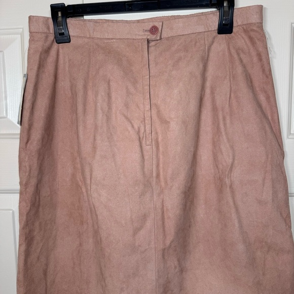 NWT VINTAGE Dana Point Suede Midi Skirt Soft Pink Mauve Western Women’s Size 14 - Picture 2 of 7
